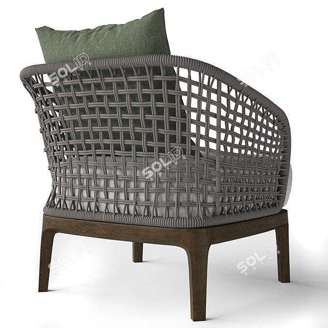 Italian Elegance: Lungotevere Armchair 3D model image 3