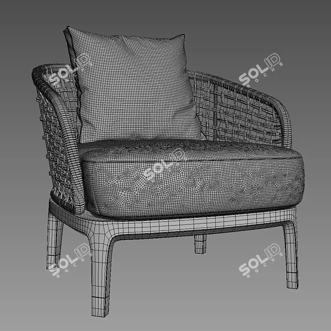 Italian Elegance: Lungotevere Armchair 3D model image 4