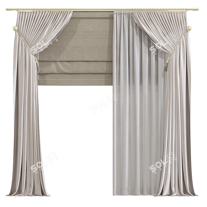 Stylish Curtain 953: Perfect Design 3D model image 1