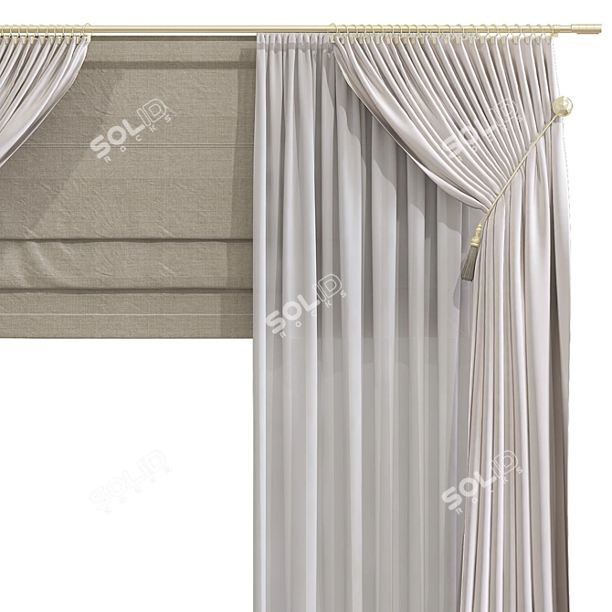 Stylish Curtain 953: Perfect Design 3D model image 2
