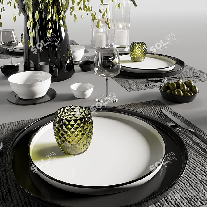 Elegant Dinnerware Set10 3D model image 5