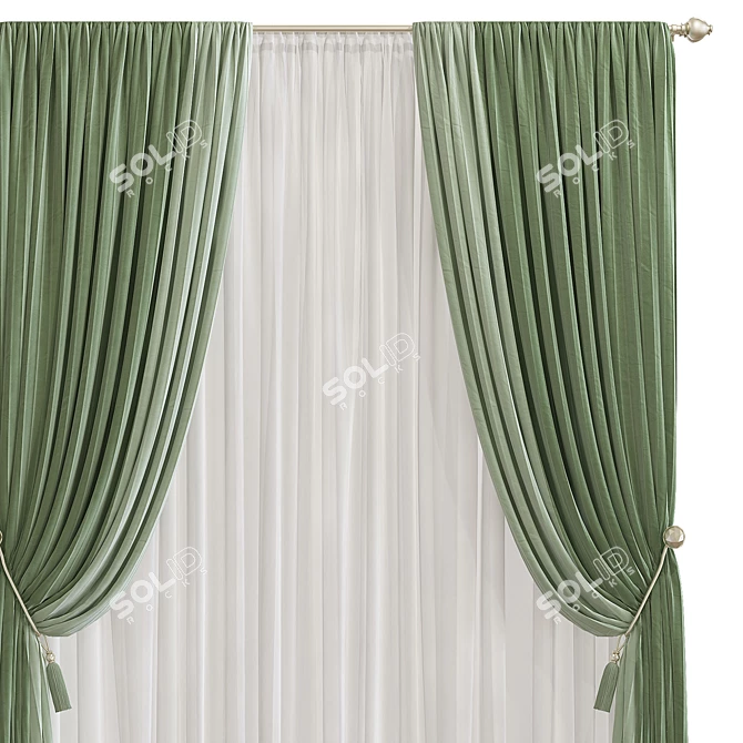 Streamlined Curtain Design 3D model image 2
