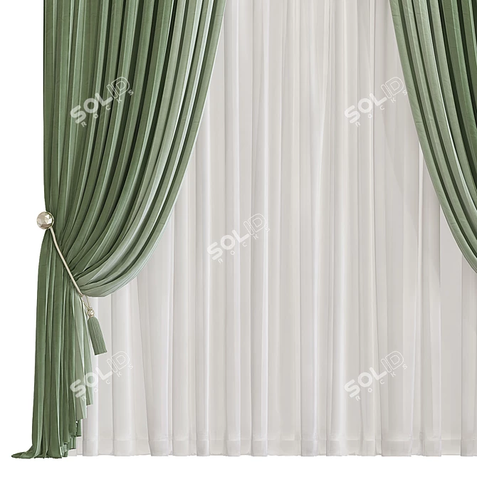 Streamlined Curtain Design 3D model image 3