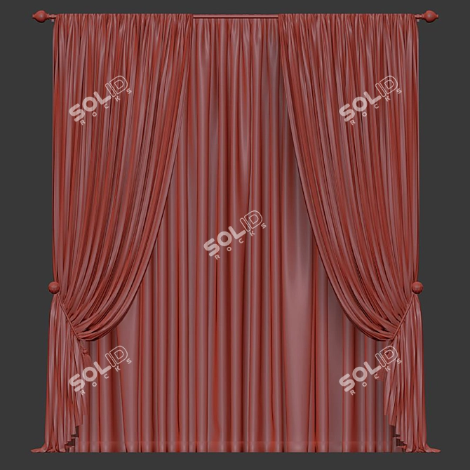 Streamlined Curtain Design 3D model image 4