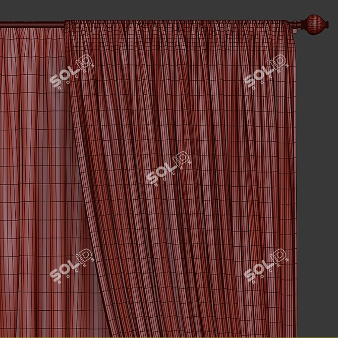 Streamlined Curtain Design 3D model image 5