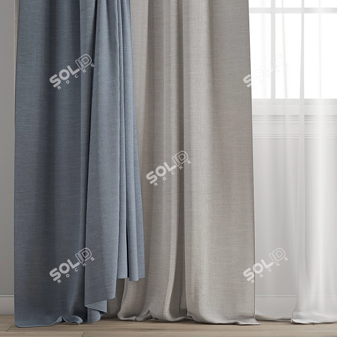 Polygonal Curtain Model 3D model image 2