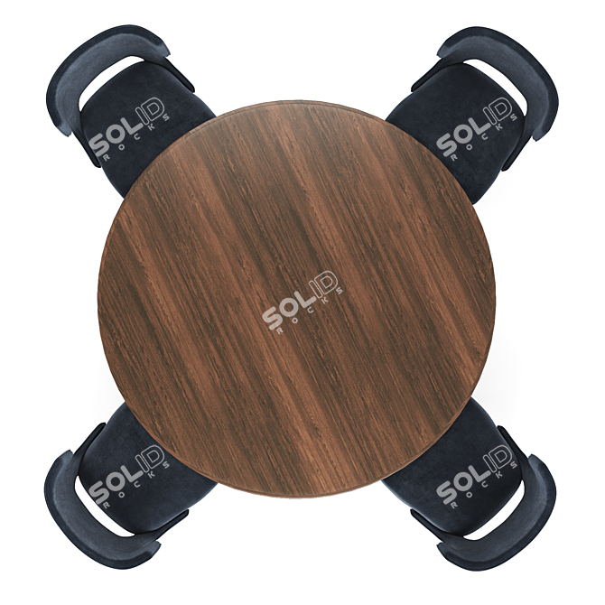 Modern Velvet Shadow Task Chair & Spider Round Dining Table 3D model image 3