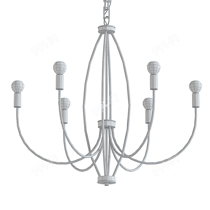 Modern Corey Chandelier: Sleek Design, V-Ray Render 3D model image 2