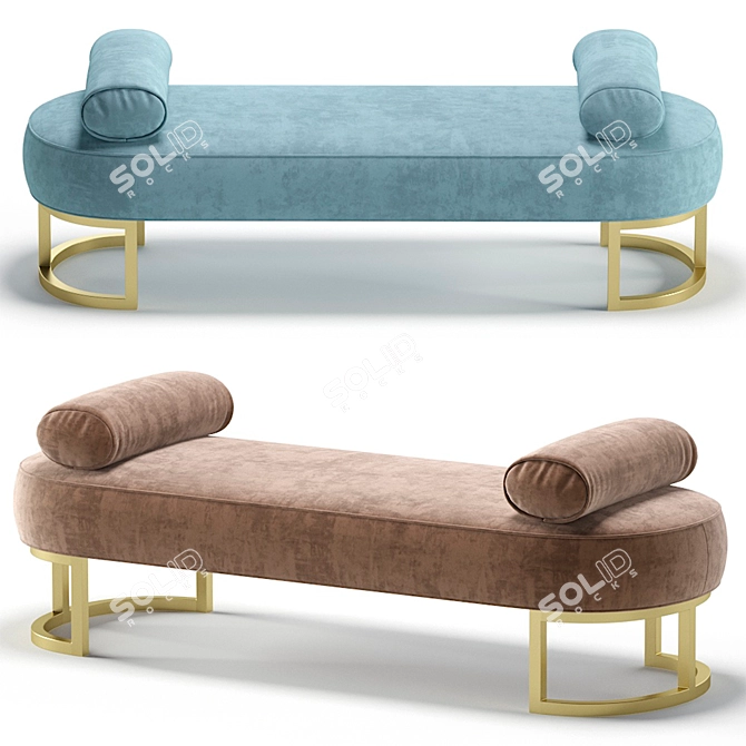 Stylish CAMERON Bench by Cazarina Interiors 3D model image 2