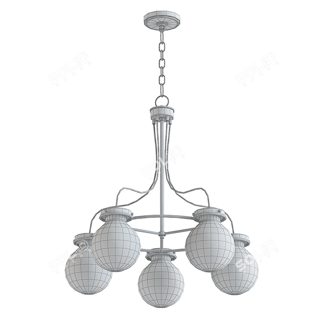 Celestial Glow Chandelier 3D model image 2