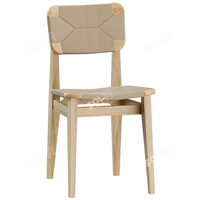 Vintage C-Chair Dining: Marcel Gascoin Design 3D model image 5