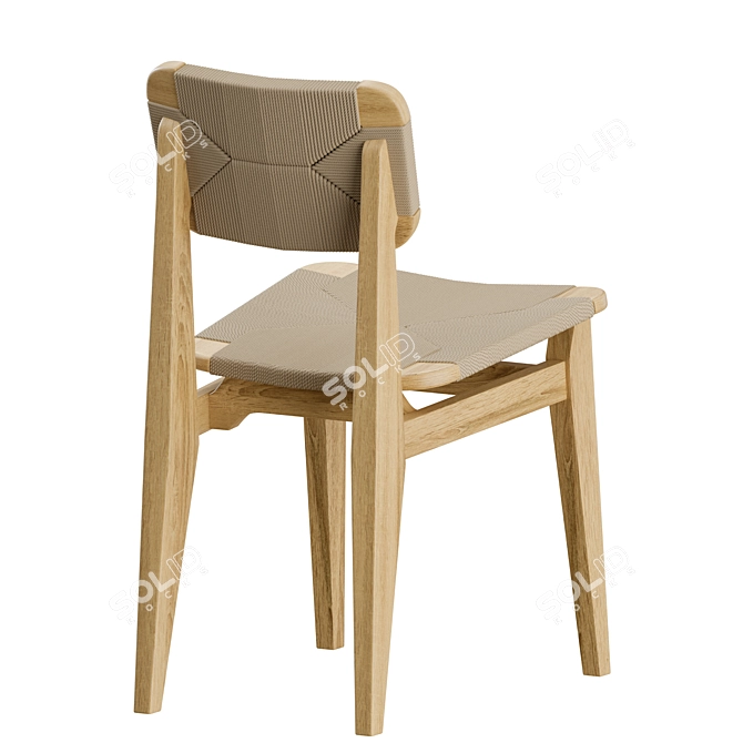 Vintage C-Chair Dining: Marcel Gascoin Design 3D model image 7