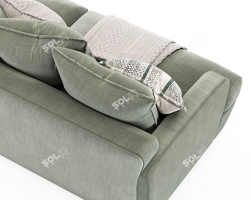 Sage Smooch: Stylish & Spacious Sofa 3D model image 3