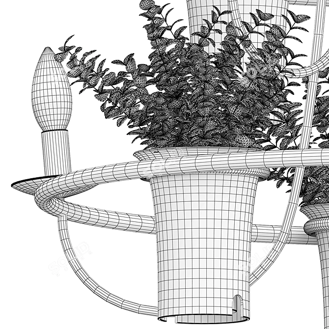 Suspended Plant Decor: Plant Chandelier 3D model image 3
