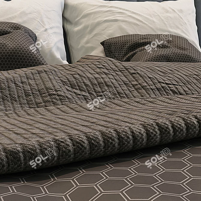 Luxury Velvet Bed: Aalka 3D model image 3