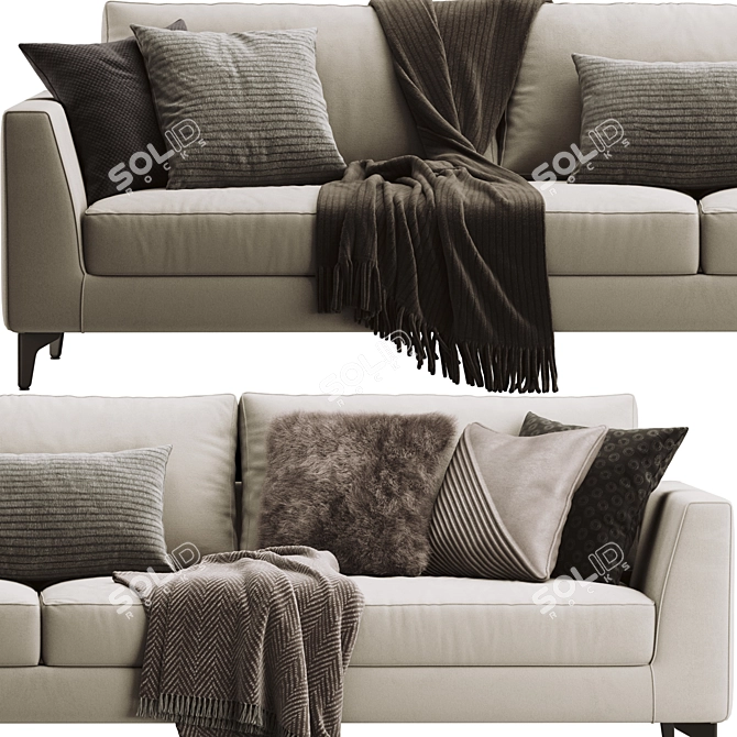 Modern Meridiani Louis Up Sofa 3D model image 3