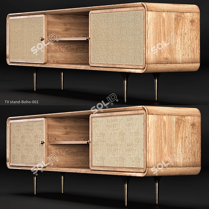 Boho Style TV Stand - Modern and Functional 3D model image 4