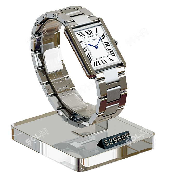 Luxury Cartier Tank Solo Watch 3D model image 1