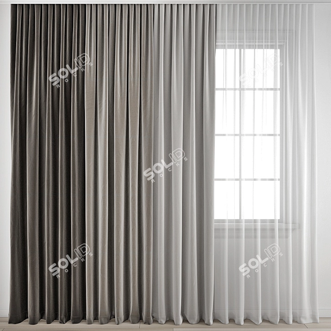 Polygonal Model Curtain 3D model image 1