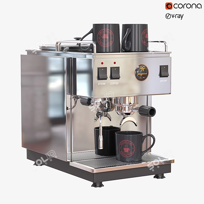Sleek Espresso Maker 3D model image 1
