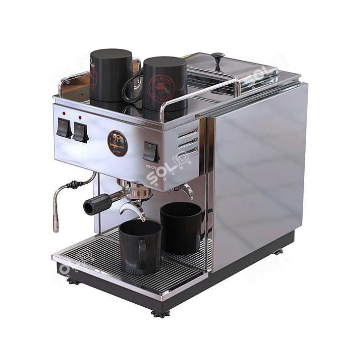 Sleek Espresso Maker 3D model image 2