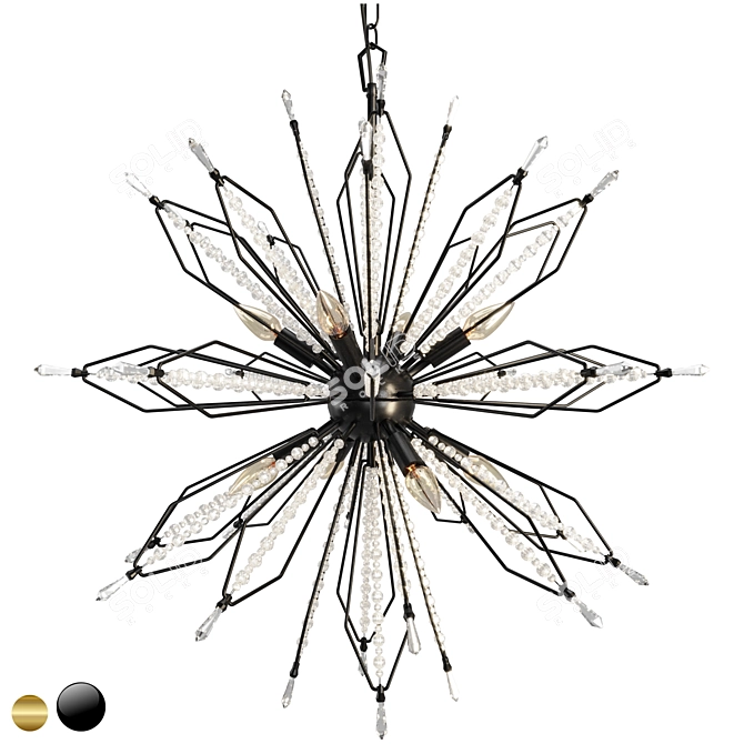 Stunning Asteroid Gold Chandelier 3D model image 4