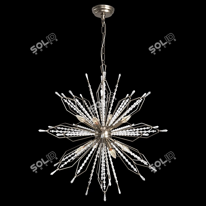 Stunning Asteroid Gold Chandelier 3D model image 5