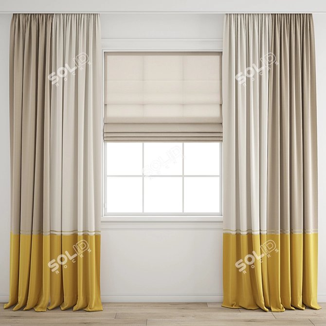 Polygonal Curtain Model - High Quality 3D model image 4