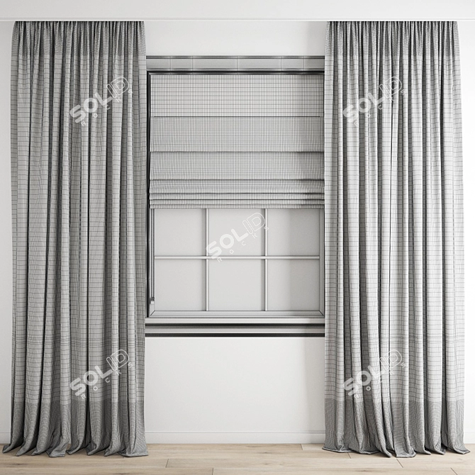 Polygonal Curtain Model - High Quality 3D model image 8