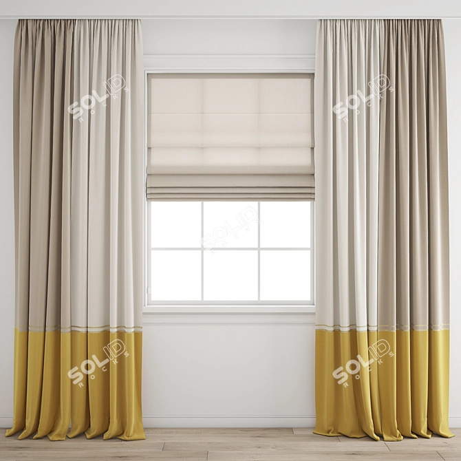 Polygonal Curtain Model - High Quality 3D model image 9