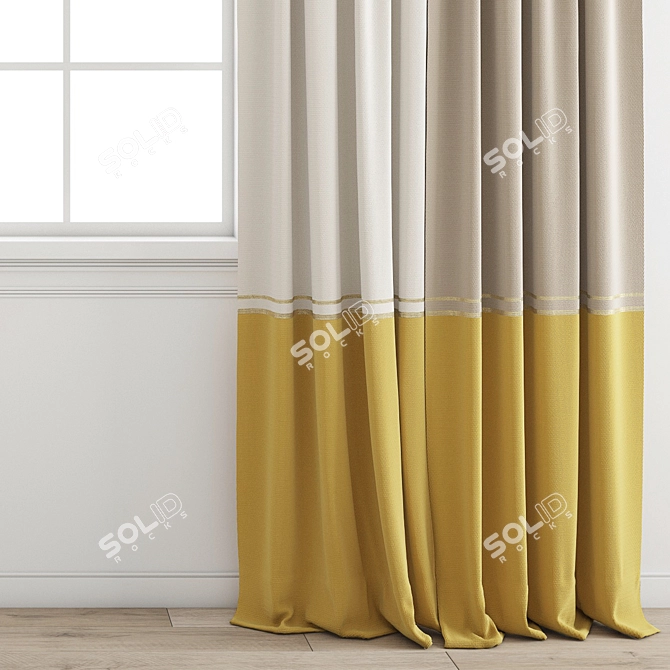 Polygonal Curtain Model - High Quality 3D model image 1