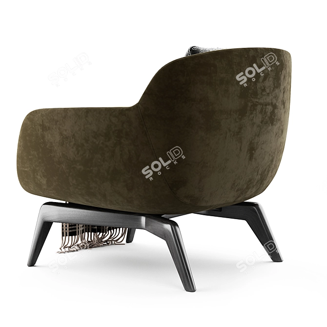 Elegant BELT Fabric Armchair 3D model image 3