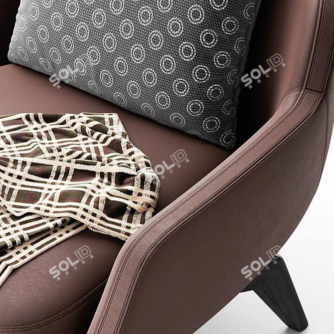 Elegant BELT Fabric Armchair 3D model image 6