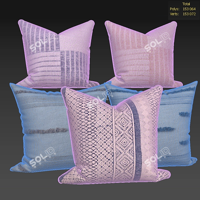 Cozy Pillow Set 624 3D model image 3