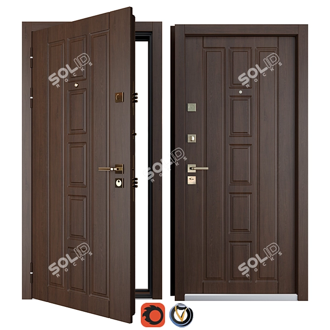 Alfa (Favorit) Entrance Metal Door 3D model image 1