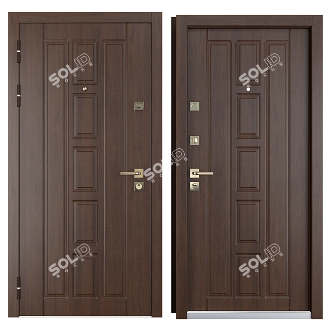 Alfa (Favorit) Entrance Metal Door 3D model image 3