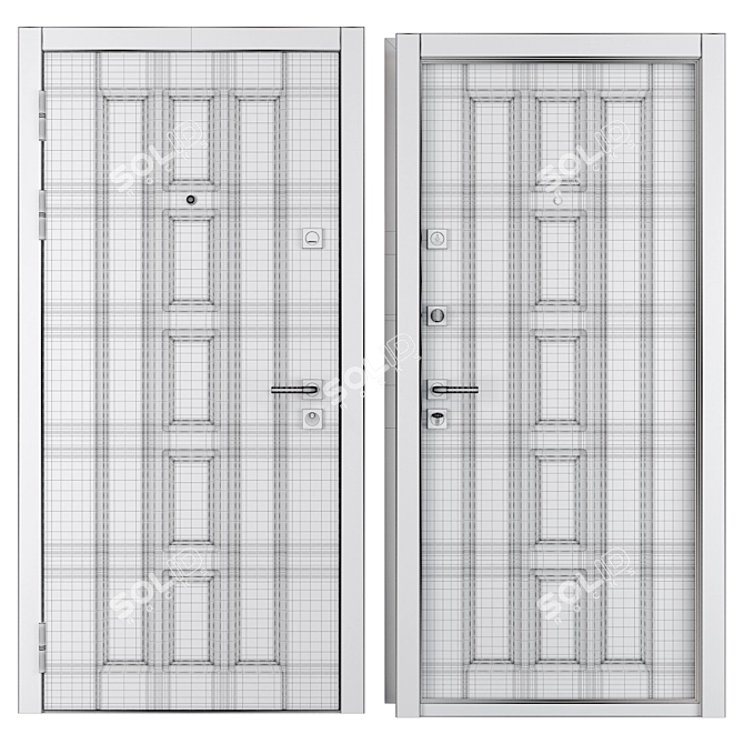 Alfa (Favorit) Entrance Metal Door 3D model image 4