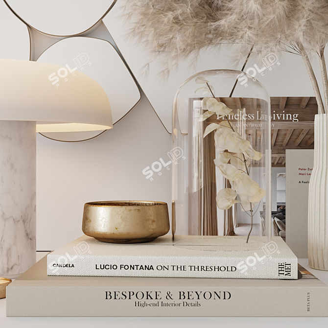 Elegant Decor Collection: Art, Vases, Books 3D model image 3