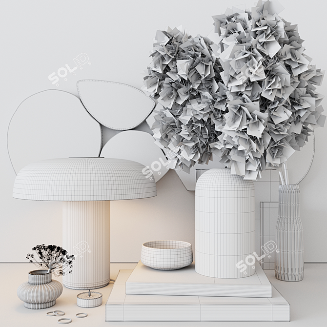 Elegant Decor Collection: Art, Vases, Books 3D model image 4