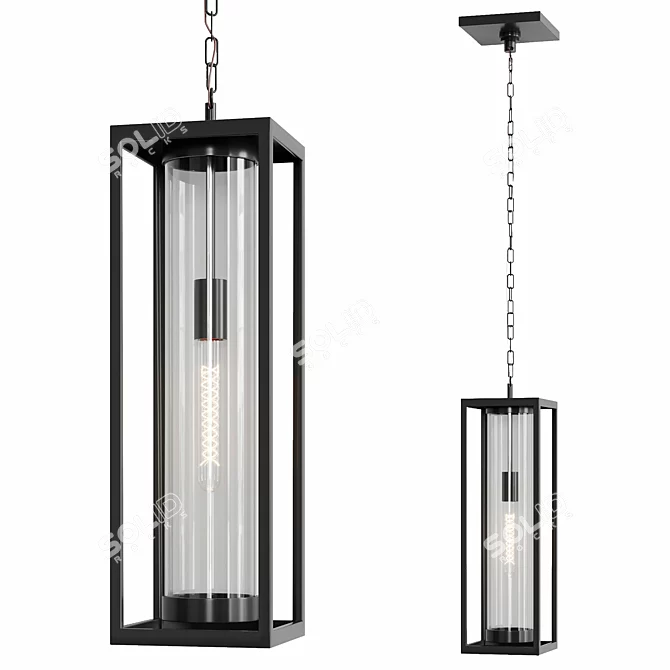 Sleek Miller Pendant: Modern Outdoor Elegance 3D model image 1