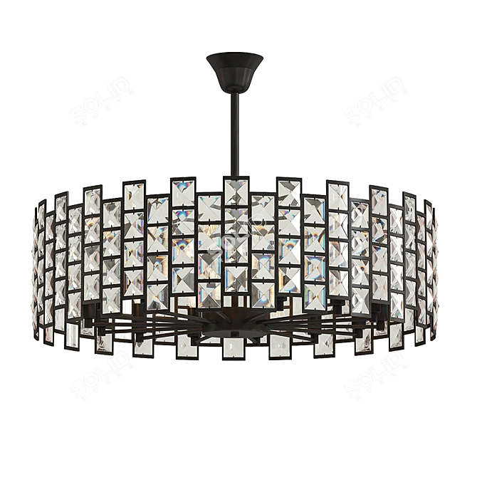 Stunning Crystal Black Chandelier 3D model image 1