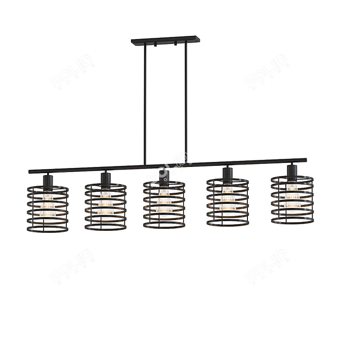 Adriani Modern 5-Lamp Chandelier 3D model image 1