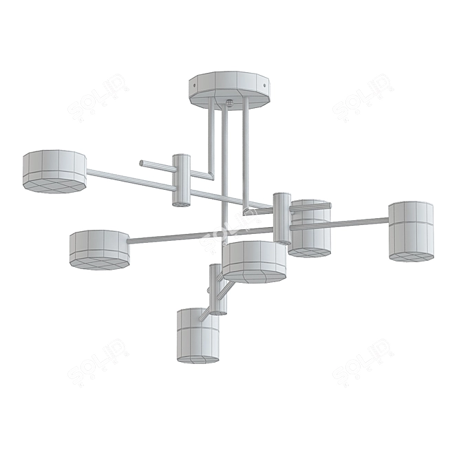 Metal LED ArtPad Ceiling Light 3D model image 2