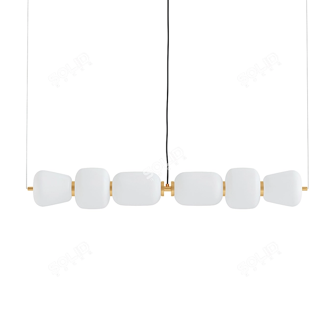 Modern Kace 2 Light Pendant 3D model image 1