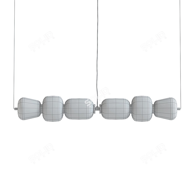 Modern Kace 2 Light Pendant 3D model image 2