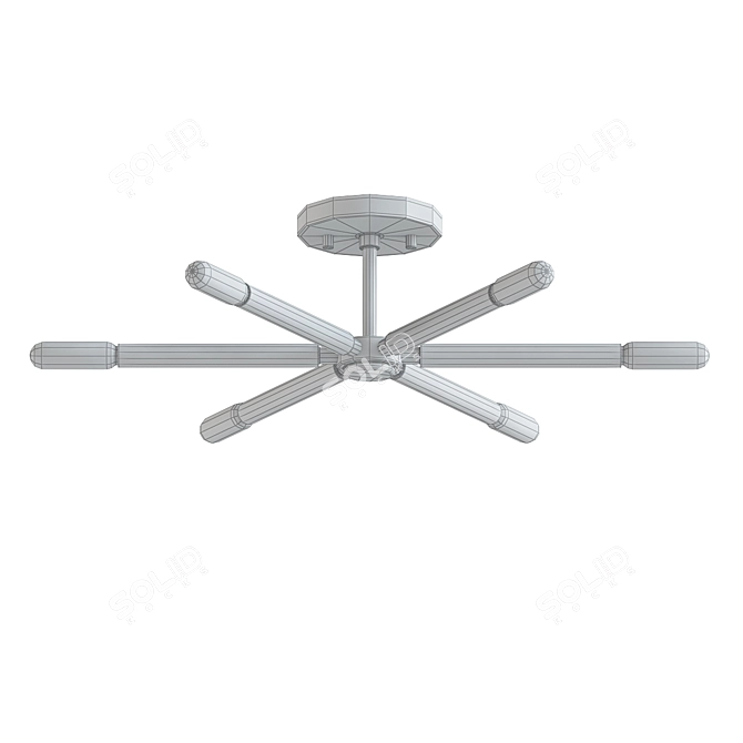 Elegant 6-Light Semi Flush Mount 3D model image 2