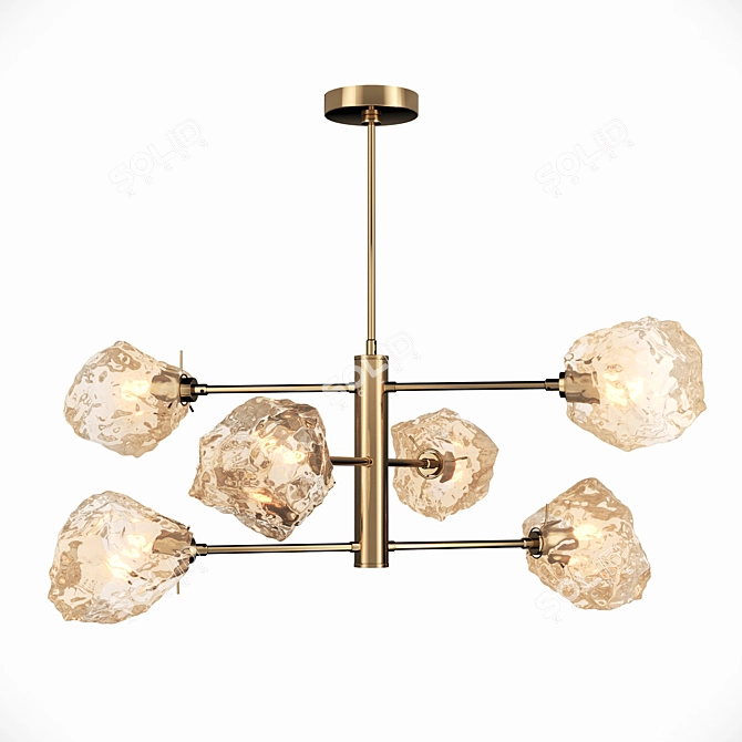 Modern 6-Light Hanging Chandelier 3D model image 1