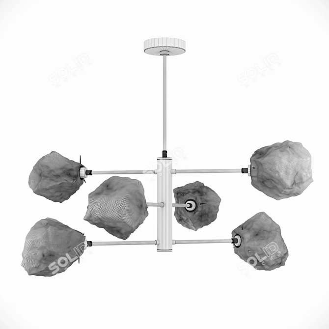 Modern 6-Light Hanging Chandelier 3D model image 2