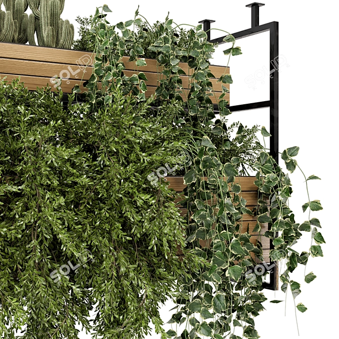 Metal Box Hanging Plants - Set 527 3D model image 4