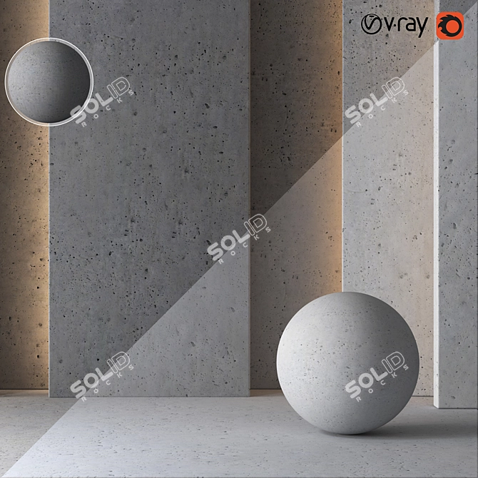 Seamless Concrete 8K Texture 3D model image 1